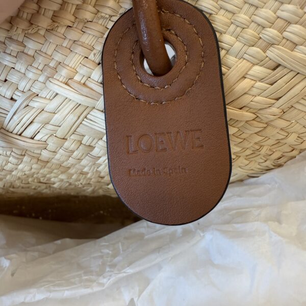 Loewe Iraca Palm Calfskin Medium Anagram Basket Bag Natural Tan