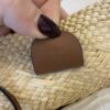Loewe Iraca Palm Calfskin Medium Anagram Basket Bag Natural Tan