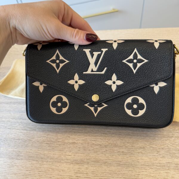 Louis Vuitton Empreinte Monogram Giant Felicie Pochette Black Beige