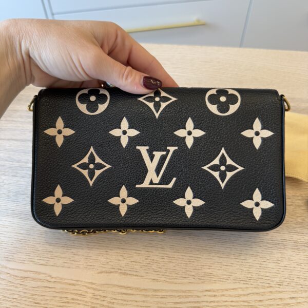 Louis Vuitton Empreinte Monogram Giant Felicie Pochette Black Beige