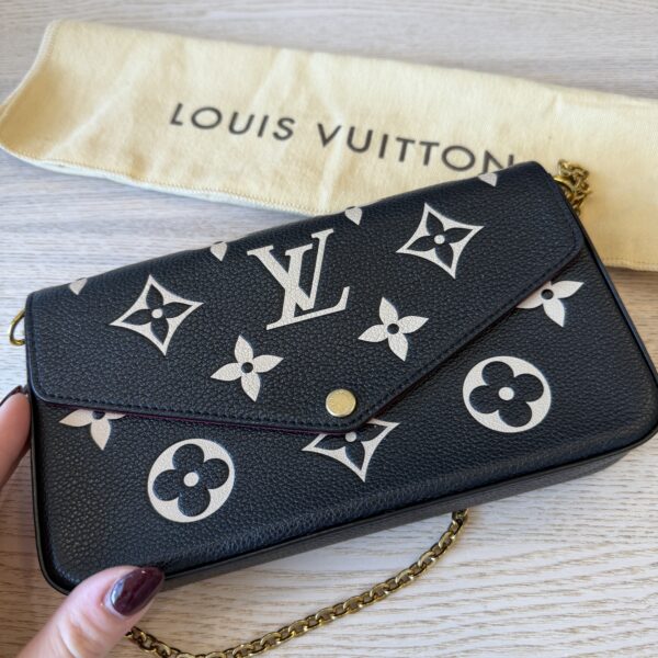 Louis Vuitton Empreinte Monogram Giant Felicie Pochette Black Beige