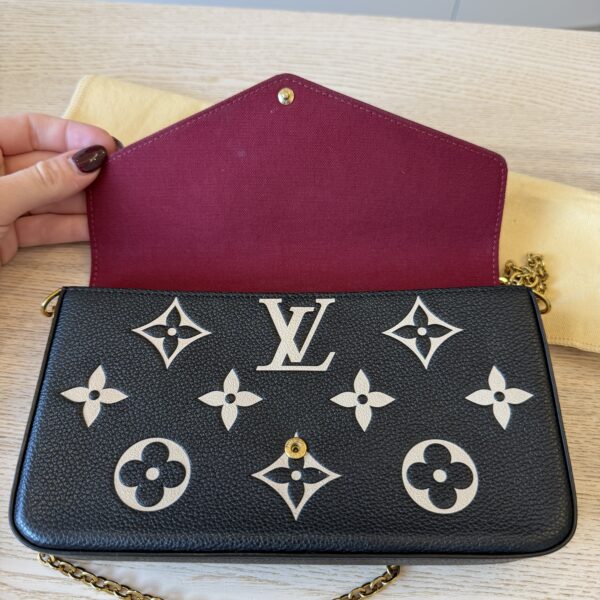 Louis Vuitton Empreinte Monogram Giant Felicie Pochette Black Beige
