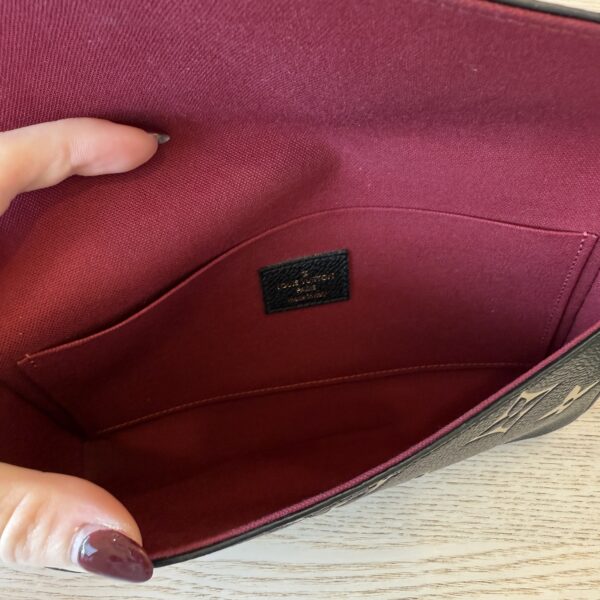 Louis Vuitton Empreinte Monogram Giant Felicie Pochette Black Beige