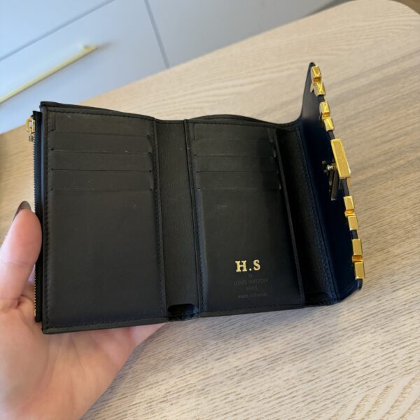 Louis Vuitton Taurillon Embellished Capucines Compact Wallet Black