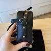 VALENTINO GARAVANI Pebbled Calfskin Rockstud Camera Crossbody Bag Black
