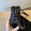 VALENTINO GARAVANI Pebbled Calfskin Rockstud Camera Crossbody Bag Black