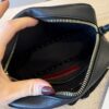 VALENTINO GARAVANI Pebbled Calfskin Rockstud Camera Crossbody Bag Black