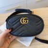 Gucci Calfskin Matelasse GG Marmont Belt Bag 95 38 Black
