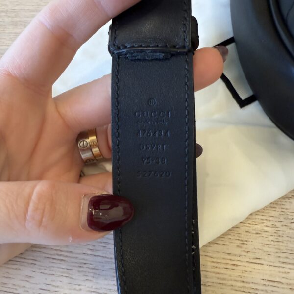 Gucci Calfskin Matelasse GG Marmont Belt Bag 95 38 Black