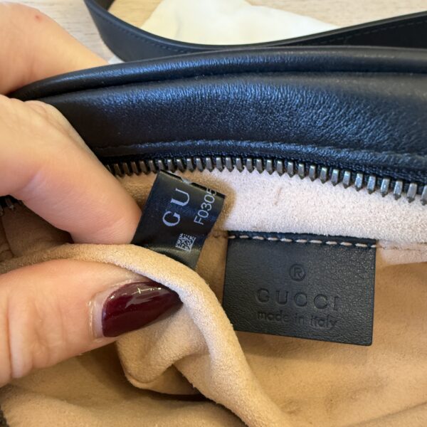 Gucci Calfskin Matelasse GG Marmont Belt Bag 95 38 Black