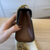 Gucci GG Supreme Monogram Calfskin Small Padlock Shoulder Bag Beige Black Cuir