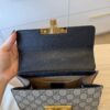 Gucci GG Supreme Monogram Calfskin Small Padlock Shoulder Bag Beige Black Cuir