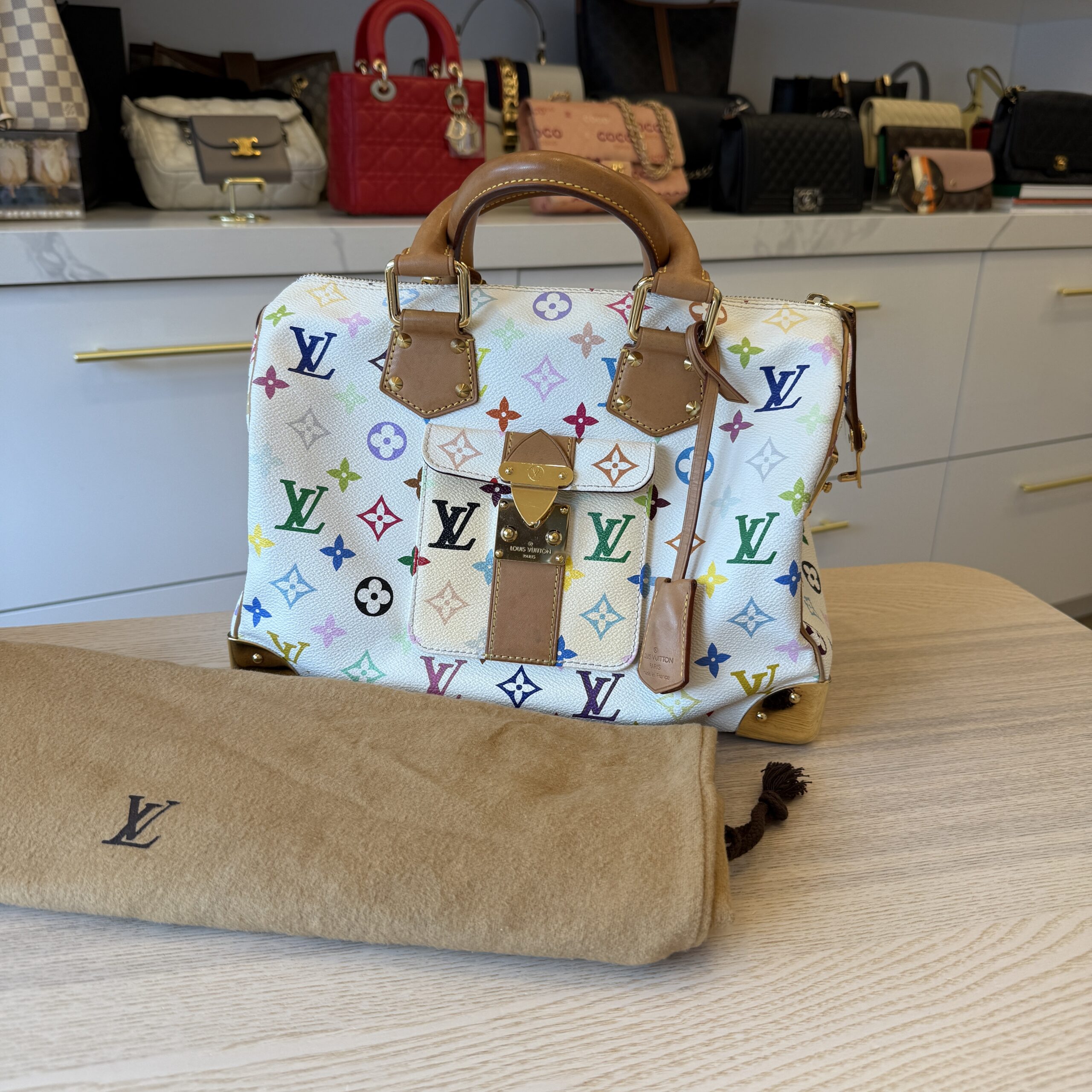 Louis Vuitton Monogram Multicolor Speedy 30 White