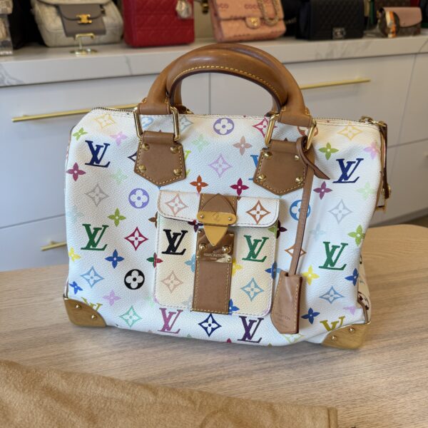 Louis Vuitton Monogram Multicolor Speedy 30 White