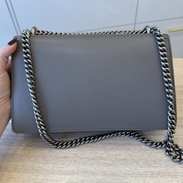 Gucci Pebbled Calfskin Small Dionysus Shoulder Bag Dusty Grey