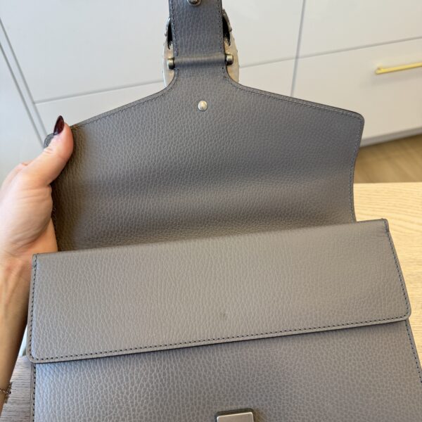 Gucci Pebbled Calfskin Small Dionysus Shoulder Bag Dusty Grey
