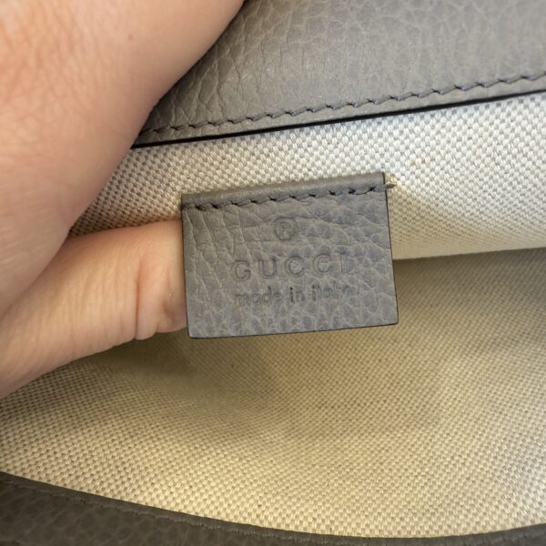 Gucci Pebbled Calfskin Small Dionysus Shoulder Bag Dusty Grey