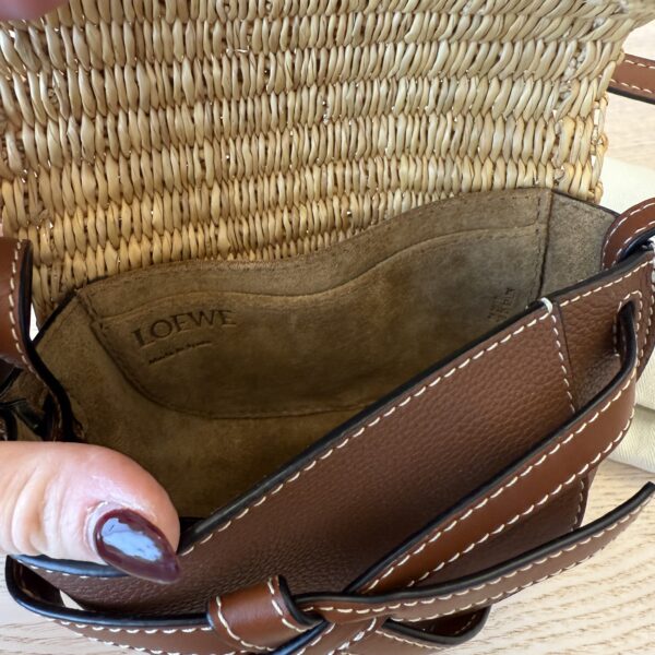 Loewe Raffia and Calfskin Mini Gate Bag
