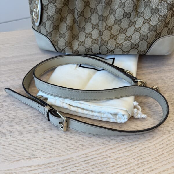 Gucci Sukey Top Handle Satchel GG Canvas with Leather Large