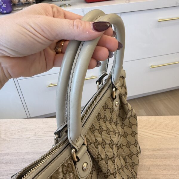Gucci Sukey Top Handle Satchel GG Canvas with Leather Large