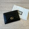 Gucci Calfskin Matelasse GG Marmont Card Holder Black