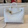 Bottega Veneta Nappa Intrecciato Small Andiamo Shoulder Bag White
