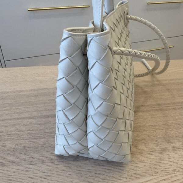 Bottega Veneta Nappa Intrecciato Small Andiamo Shoulder Bag White