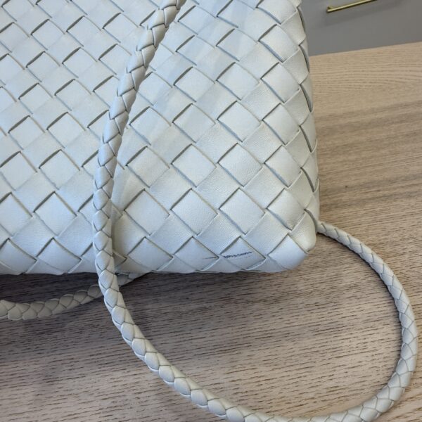 Bottega Veneta Nappa Intrecciato Small Andiamo Shoulder Bag White