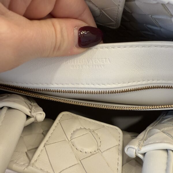 Bottega Veneta Nappa Intrecciato Small Andiamo Shoulder Bag White