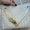 Bottega Veneta Nappa Intrecciato Small Andiamo Shoulder Bag White