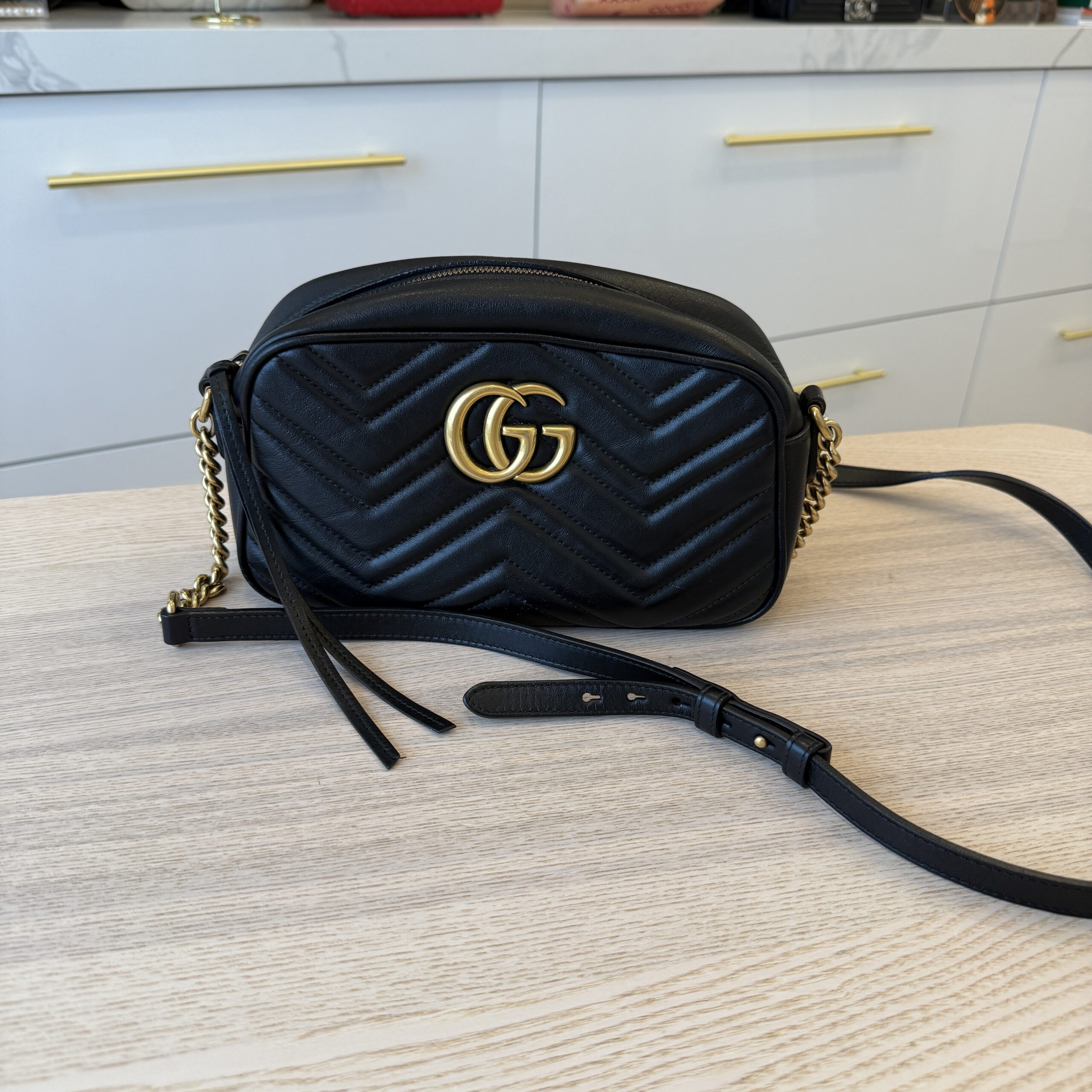 Gucci Matelasse Small GG Marmont Black