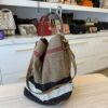 Burberry Canvas Mega Check Medium Ashby Hobo Saddle Brown