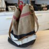 Burberry Canvas Mega Check Medium Ashby Hobo Saddle Brown