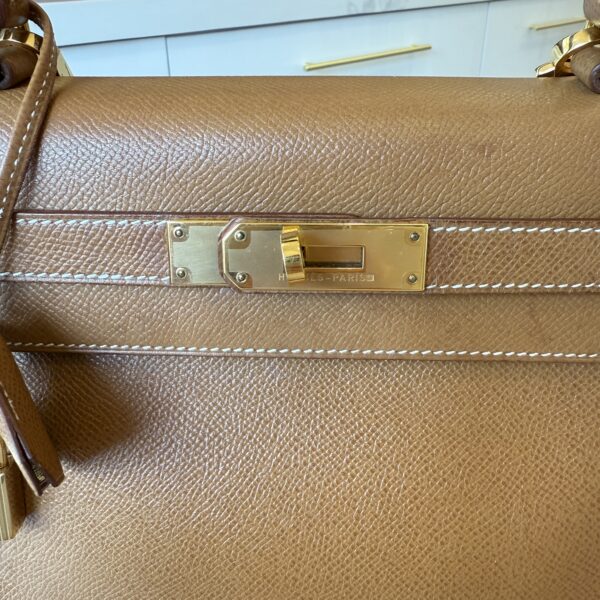 Hermes Kelly Handbag Gold Courchevel with Gold Hardware 28