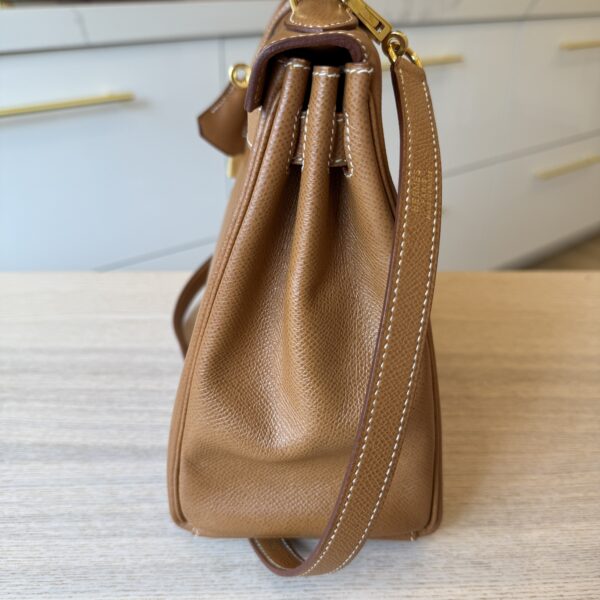 Hermes Kelly Handbag Gold Courchevel with Gold Hardware 28