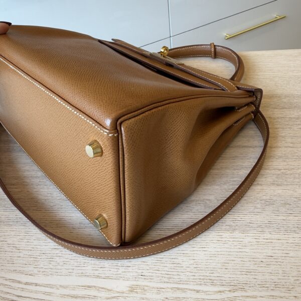 Hermes Kelly Handbag Gold Courchevel with Gold Hardware 28