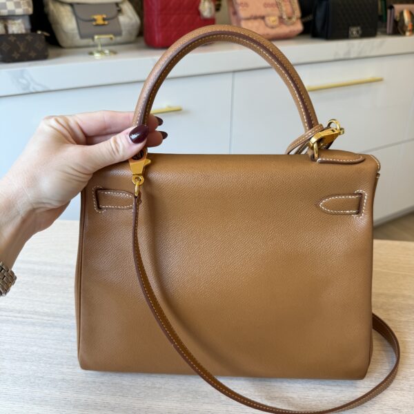 Hermes Kelly Handbag Gold Courchevel with Gold Hardware 28