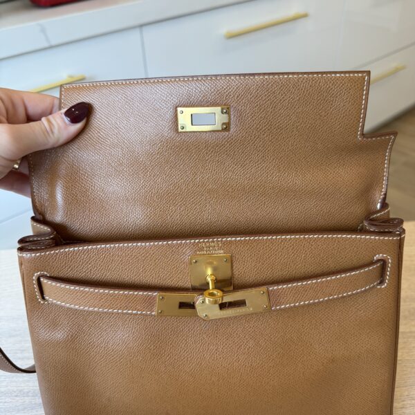 Hermes Kelly Handbag Gold Courchevel with Gold Hardware 28