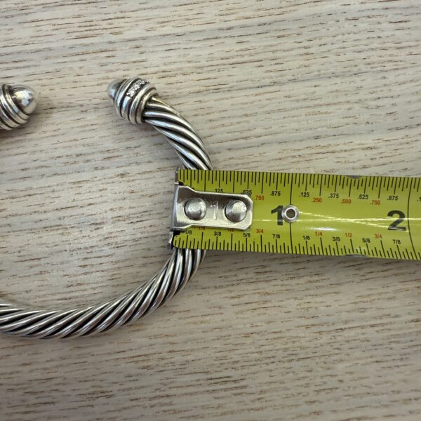 David Yurman Classic Cable Bracelet Sterling Silver with Diamonds, 7mm