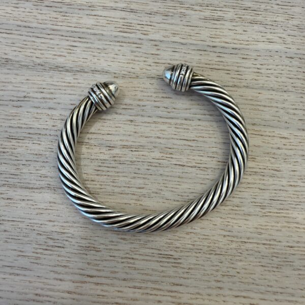 David Yurman Classic Cable Bracelet Sterling Silver with Diamonds, 7mm