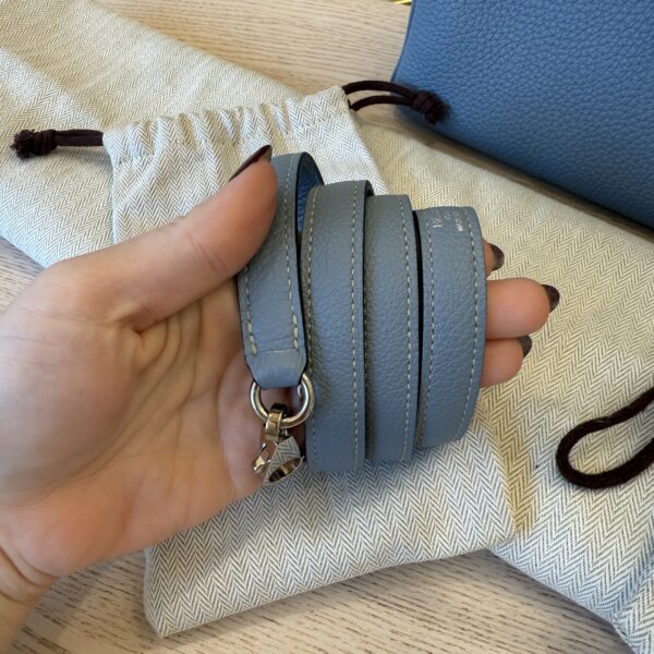 Hermes Kelly Handbag Bleu Lin Togo with Pallladium Hardware 28
