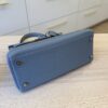 Hermes Kelly Handbag Bleu Lin Togo with Pallladium Hardware 28