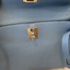 Hermes Kelly Handbag Bleu Lin Togo with Pallladium Hardware 28