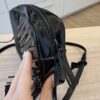Saint Laurent (YSL) Patent Calfskin Matelasse Monogram Lou Camera Bag Black
