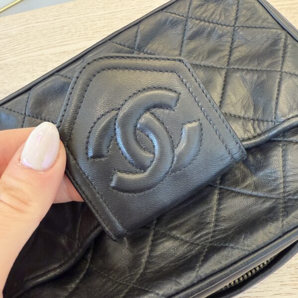 Chanel Vintage Front Pocket Camera Bag Quilted Lambskin Small