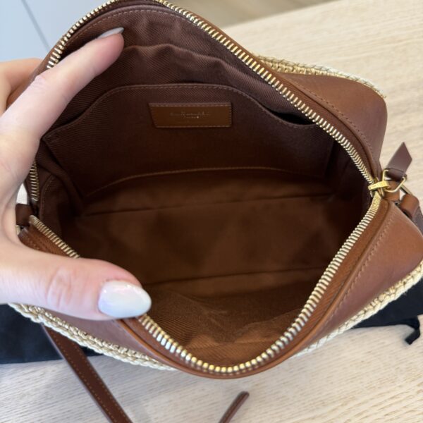 Saint Laurent (YSL) Lou Camera Bag Woven Raffia Small