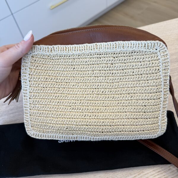 Saint Laurent (YSL) Lou Camera Bag Woven Raffia Small