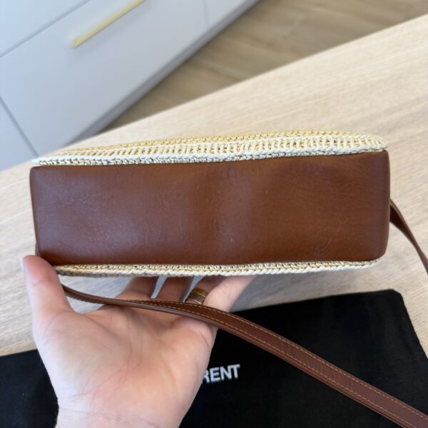 Saint Laurent (YSL) Lou Camera Bag Woven Raffia Small