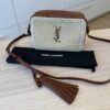 Saint Laurent (YSL) Lou Camera Bag Woven Raffia Small