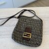 Fendi Zucchino Vitello Tube Messenger Bag Testa di Moro Beige